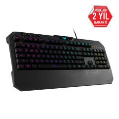 ASUS TUF GAMING K5 AURA SYNC RGB MECH BRANE OYUNCU KLAVYE TÜRKÇE TUŞ DİZİLİMİ BİLEK DESTEĞİ SUYA VE TOZA  DAYANIKLI
