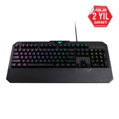 ASUS TUF GAMING K5 AURA SYNC RGB MECH BRANE OYUNCU KLAVYE TÜRKÇE TUŞ DİZİLİMİ BİLEK DESTEĞİ SUYA VE TOZA  DAYANIKLI