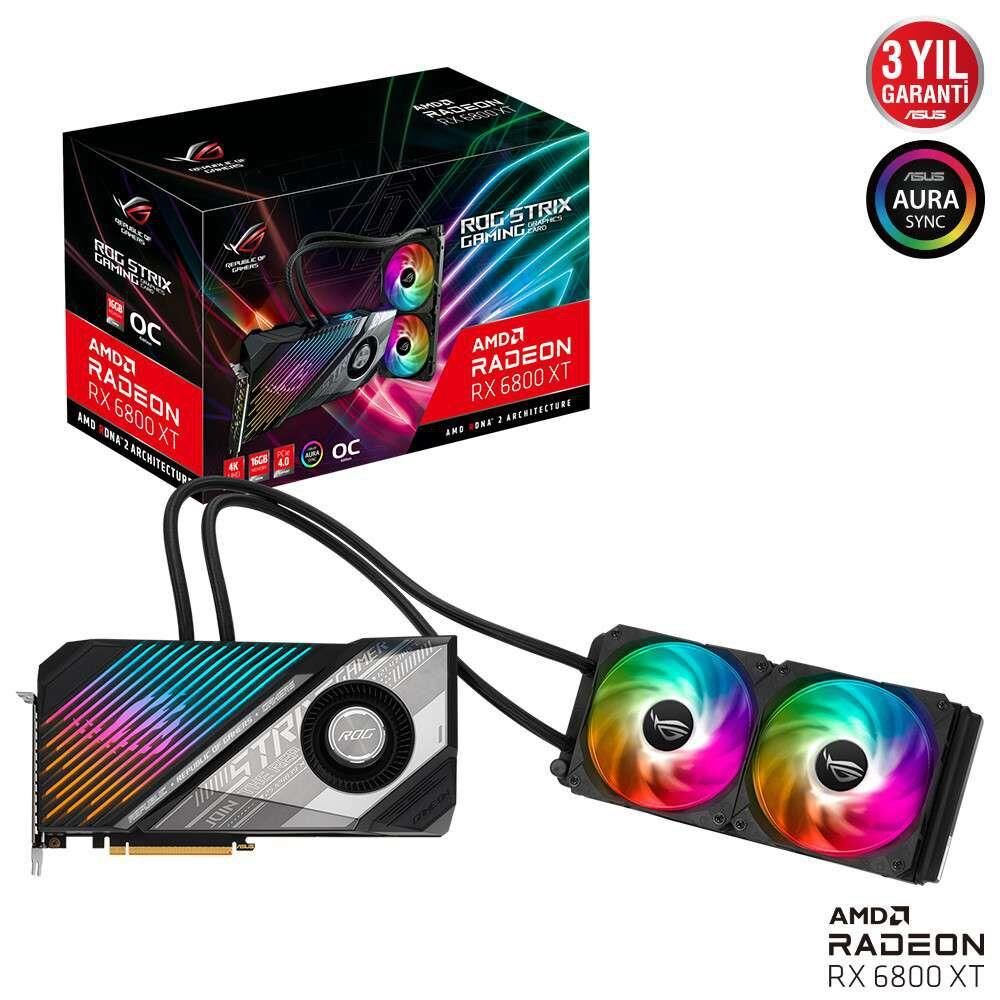 Asus ROG Strix LC Radeon RX 6800 XT ROG-STRIX-LC-RX6800XT-O16G-GAMING 256 Bit GDDR6 16 GB Ekran Kartı