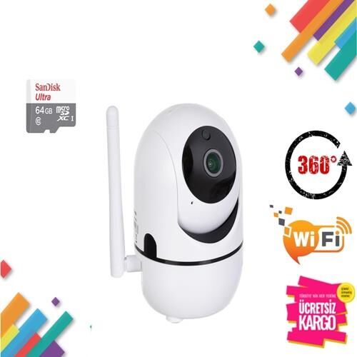 Alpsmart ATS680 Full HD 1080P 64GB SD 2 MP 360° Wi-Fi IP Bebek Kamerası