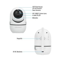 Alpsmart Akıllı Wifi Güvenlik ve Bebek Kamerası 64 GB Sd Hafıza