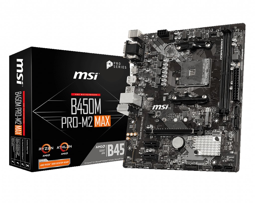 MSI B450M PRO-M2 MAX AM4 DDR4 3466(OC) DVI VGA HDMI M.2 USB3.2 mATX