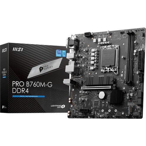 Msı Pro B760M-G Ddr4 Soket 1700 Ddr4 4800(OC) Pcı-E ,m.2 Usb3.2 Hdmı,dp,vga 1x 2.5g Lan Matx